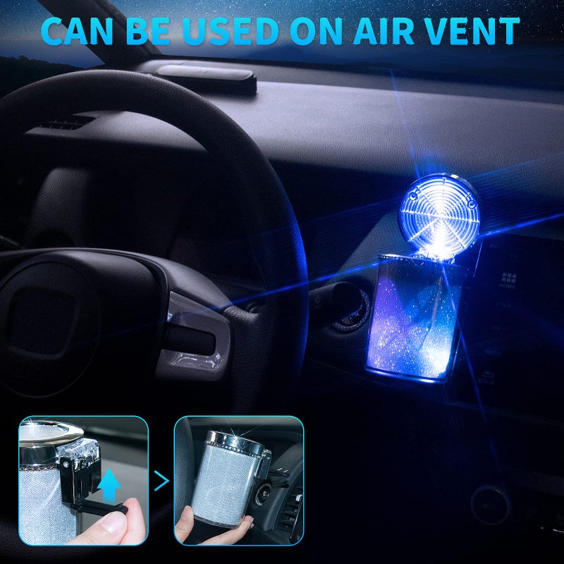 eing Car Ashtray Portable Smoke Cup Holder Home Cigarette Ash Tray with Colorful LED Light,Ideal for Truck Office Auto - Image 3